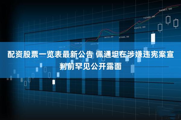 配资股票一览表最新公告 佩通坦在涉嫌违宪案宣判前罕见公开露面