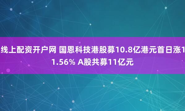 线上配资开户网 国恩科技港股募10.8亿港元首日涨11.56% A股共募11亿元