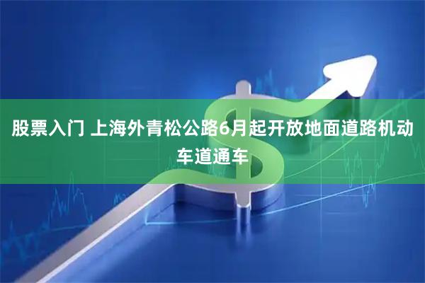 股票入门 上海外青松公路6月起开放地面道路机动车道通车